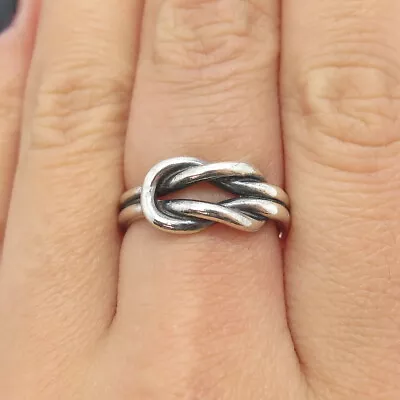 CELLINI 925 Sterling Silver Vintage Mariner Love Knot Ring Size 6.75 • $49.95