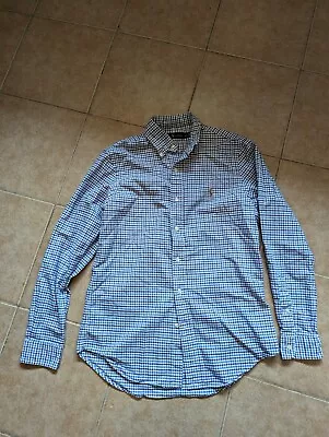 Polo Ralph Lauren  Blue Check  Shirt Mens Sz-S Authentic • $19.99