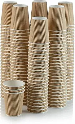 500 X 8 Oz Hot Disposable Ecowise Brown Kraft Coffee Cups 8 Oz (240 Ml) • £42