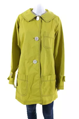 Charles Nolan Womens Button Down Jacket Lime Green Cotton Size 8 • $40.81