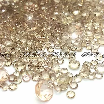 £3.99 • Buy Pale Gold Mixed Sizes Scatter Diamonds Wedding Party Table Confetti Crystal