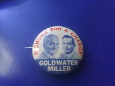  Barry Goldwater Pin Back Campaign Button Bill Miller President Jugate 1964 • $7.99