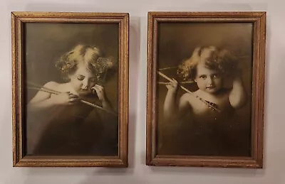 Antique Framed 5  X 7  Cupid Awake & Asleep Photo Prints By M.B. Parkinson • $39