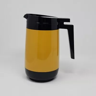 Rubbermaid Coffee Tea Pitcher Gold Black New Condition 9  Tall Vintage • $5.99