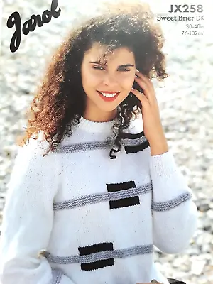 Jarol Knitting Pattern 258 Ladies Sweater 30 - 40  DK Original • £4.40