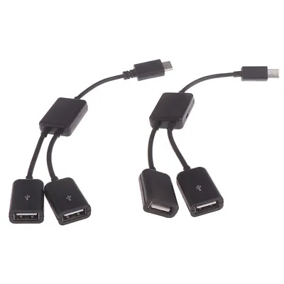 Micro USB / Type C To 2 OTG Dual Female USB Port HUB Cable Y Splitter AdaptY-ca • $2.26