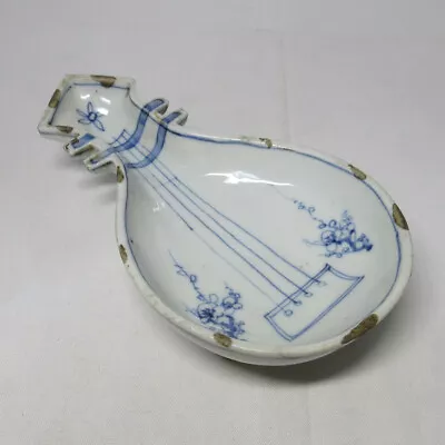 G2088: Chinese Blue-and-white Porcelain Harp Shaped Plate Of KOSOMETSUKE Style • $69.99