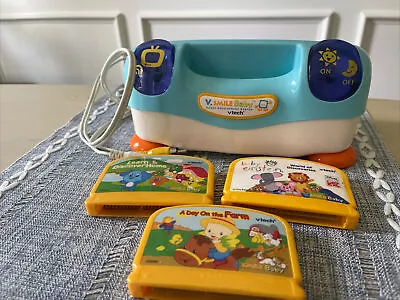 V Tech V. Smile Baby White Blue Console With 3 Games Baby Einstein • $12.25