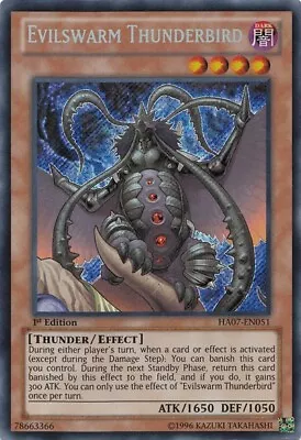 Evilswarm Thunderbird - HA07-EN051 - Secret Rare - 1st Edition NM YuGiOh!  Hidde • $2.45