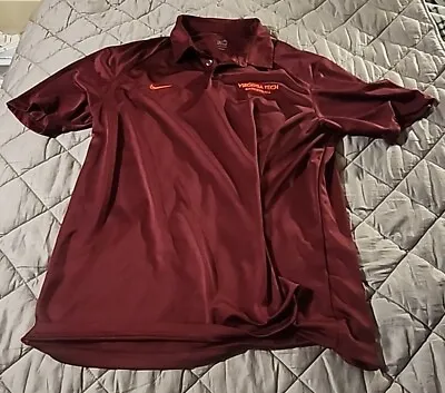 Virginia Tech Hokies Polo Shirt Nike Dri Fit Embroidered Short Sleeve Mens XL  • $10.99