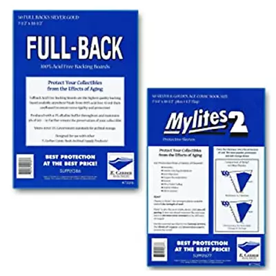 $89.95 • Buy E Gerber Silver & Golden Age 42pt Full-Back Backing Boards & Mylites 2 - 50 Each
