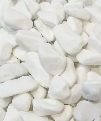 Decorative EXTRA WHITE Garden Pebble Stone Chippings Home&Garden Wedding • £8.79