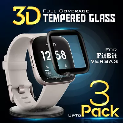 $11.99 • Buy For Fitbit Versa 4 3 2 Lite Sense 2 Full Cover Tempered Glass Screen Protector