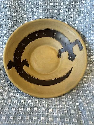 Design By Mara Mexico Stoneware Pottery Bowl 8” Shallow Gecko Pattern Handmade • $25