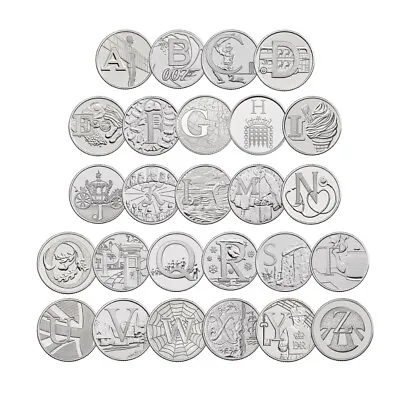 10p A-z Alphabet 10 Pence 2019 Uncirculated Coins - Various Designs • £19.98