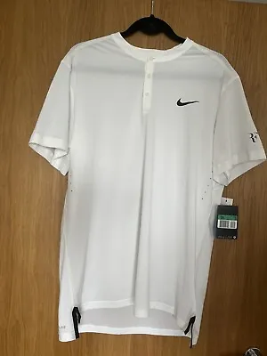 Mike Roger Federer RF 2015 Wimbledon Henley Polo Tennis Shirt Rafa Nadal XL BNWT • £159