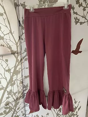 Matilda Jane Women's Pants  Big Ruffle Crop Capri Wide Leg SZ Med • $25.99