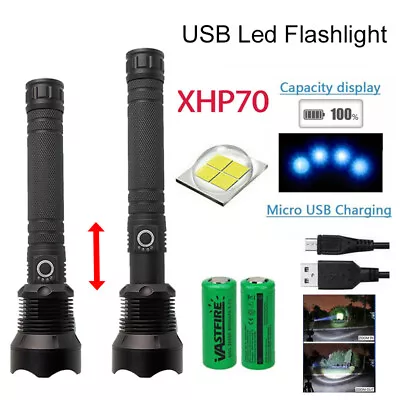990000LM LED Flashlight Zoomable Police Super Bright Torch Rechargeable • $33.99