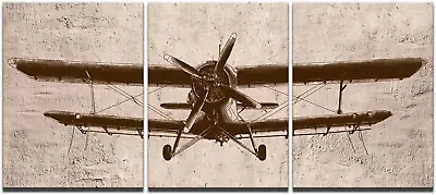 - Airplane Canvas Wall Art Vintage Aviation Art Painting For Home Bedroom Decor  • $88.26