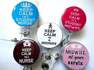 £4.99 • Buy Keep Calm I'm A Midwife Nurse Cervix Student Recoil ID Badge Card Holder Reel