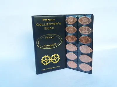 Penny Collector's Book + 2 Pressed Pennies - Elongated Coin Passport/Album/ • £3.95