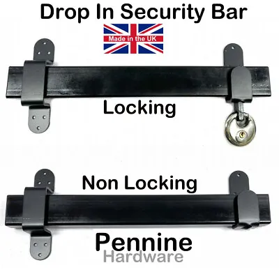 DROP IN Security Door Bar Locking Or Non Locking Sheds Garage Factory Door ZB • £41.05