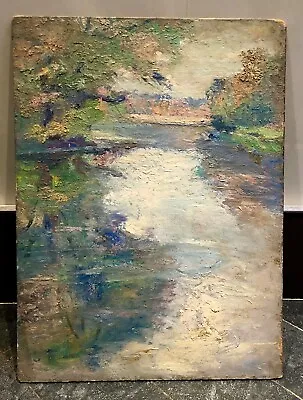 French Impressionist Landscape Oil Painting Manner Of Monet Early 20th Century • $425