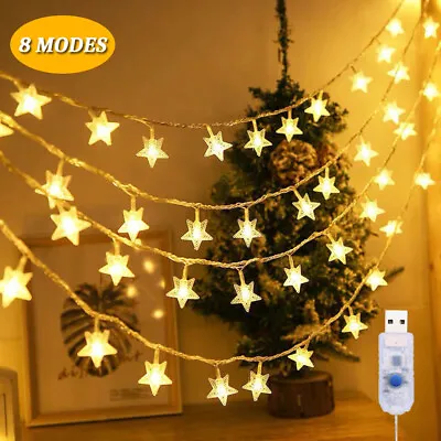 £5.19 • Buy LED Star String Fairy Lights USB Indoor Outdoor Christmas Wedding Party Decor UK