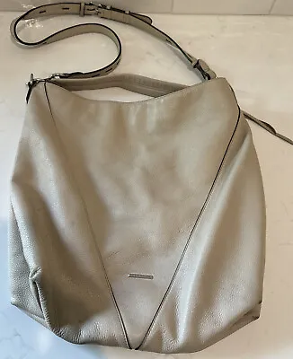 Rebecca Minkoff Moto Hobo Shoulder Bag. Leather Tassels Zipper. Tan • $27