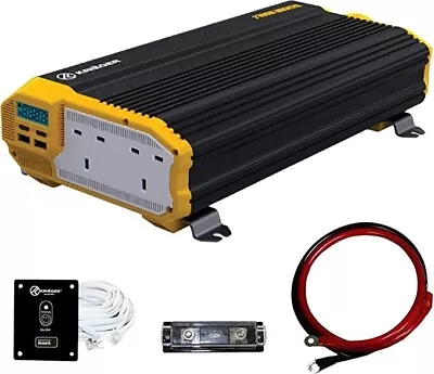 K KRIËGER 2000 Watts Power Inverter 12V To 230V Modified Sine Wave Car DC To AC • £199.95