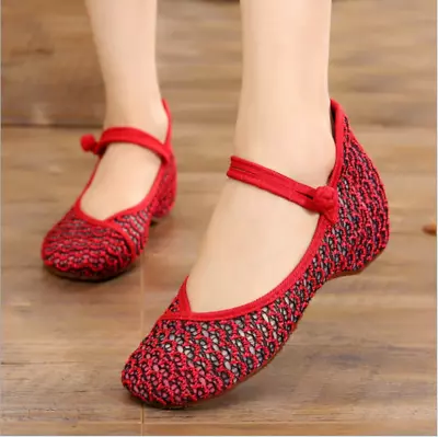 £16.79 • Buy Ladies Flat Shoes Embroidered Shoes Mary Jane Flat Non-Slip Chinese Style Comfy