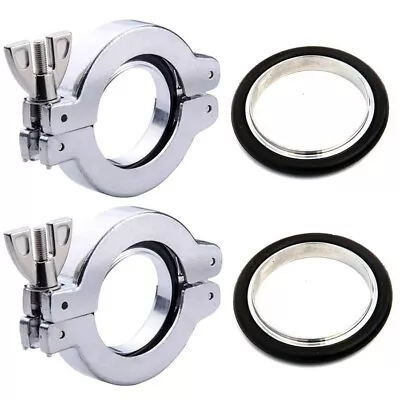 2 Sets KF25 Aluminium Vacuum Quick Flange Clamp + Centering Ring W/ O-ring A625 • $10.60