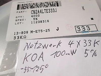 Arrays 4 X 33K SMDSMT 5% 8pole KOA Spear CN2A4LTE333J 50 Count • $4.31