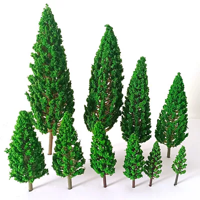 10Pcs Micro Pine Trees Model Train Layout Scenery Wargame Diorama Landscape HO-Z • $8.99