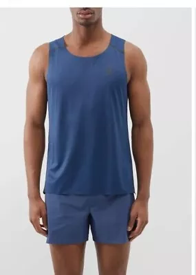 Neleus Y Back Muscle Tank Top Blue Mesh Polyester Breathable Men Size XL • $13.66