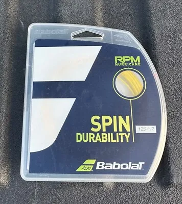 Babolat RPM Hurricane Spin Durability 17 Gauge 1.25mm X 40' Tennis String Yellow • $9.98