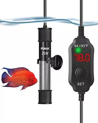 Aquarium Heater 25W/50W/100W/200W Submersible Fish Tank Heater W/ LED Thermostat • $23.94