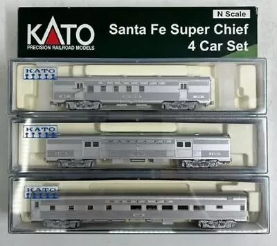 Kato 106-6002 N Scale Santa Fe Super Chief 3-Car Passenger Set (Set B) EX/Box • $177.50