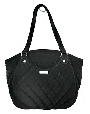 VERA BRADLEY Glenna Medium Satchel Tote Classic Black Quilted Microfiber • $34