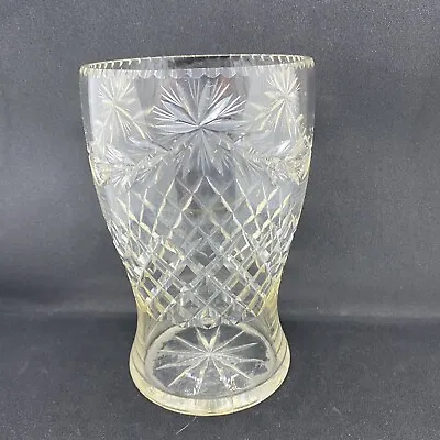 £19.50 • Buy Vintage Pressed Crystal Vase Clear 