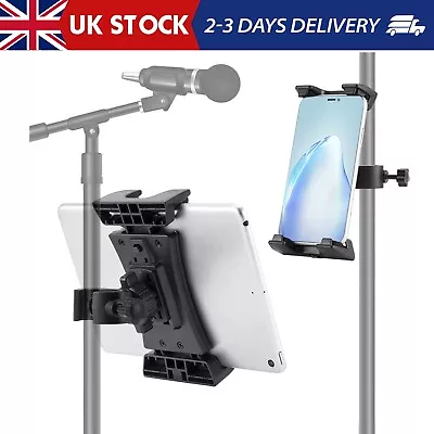 Microphone Stand Tablet Holder Portable IPad Mic Stand Mount Mini Pro 4.7-12.9 • £15.99