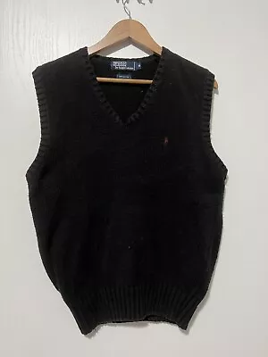 Polo Ralph Lauren Men’s Argyle Wool & Lambswool Sweater Vest Black M • $30.88