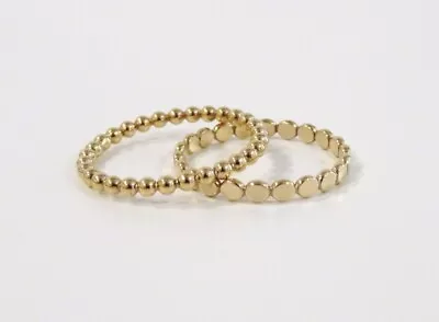 Gold Filled Ring Gold Ring Gold Ring Set Bead Ring Bubble Ring Set B • $33