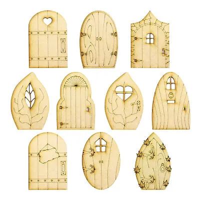 Fairy Doors - 10 Designs - Laser Cut Wooden 3mm MDF Pixie Elf Ready To Decorate • £80