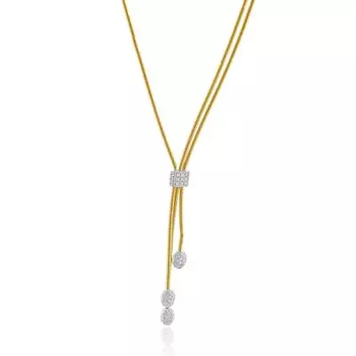 Marco Bicego 18 Karat Yellow & White Diamond Lariat Necklace • $3400