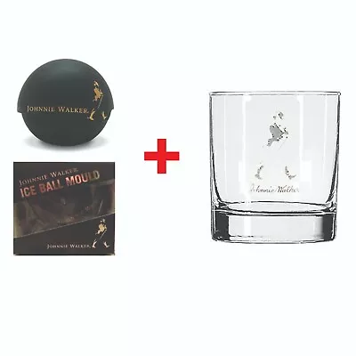 $49.99 • Buy Johnnie Walker Black Label ICE BALL MOULD + EYCHED OLD FASHIONED GLASS BNIB 
