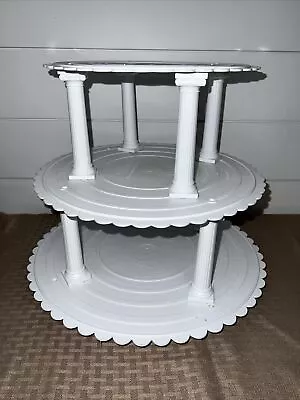 Wilton Wedding Cake Stand Plate Set White Columns 11 Piece Cake Decor • $49.99