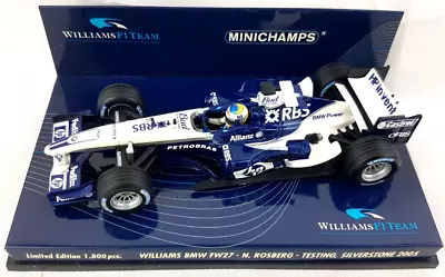 Minichamps 1/43 Williams Fw27 Rosberg Testing Silverstone 2005 Diecast F1 Car • £29.95