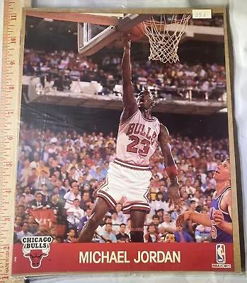 1990 Michael Jordan NBA Hoops Jump Shot Action Photo Card.8x10 • $8.45