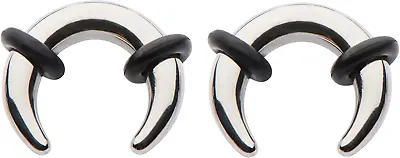 Pair Steel Ear Plugs Tunnels Tapers Pinchers Horseshoes Gauges Septum 0G 1G 2G 4 • $27.11